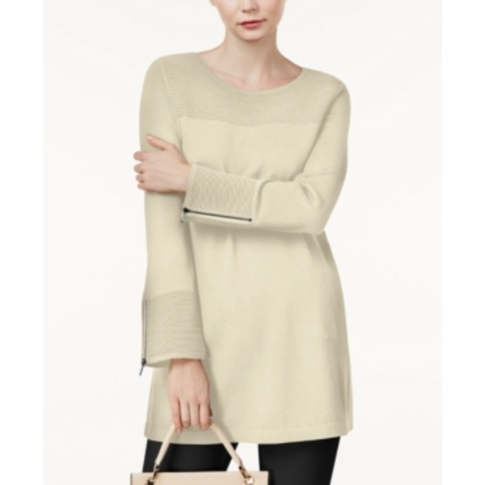 ALFANI Ribbed Tunic Sweater